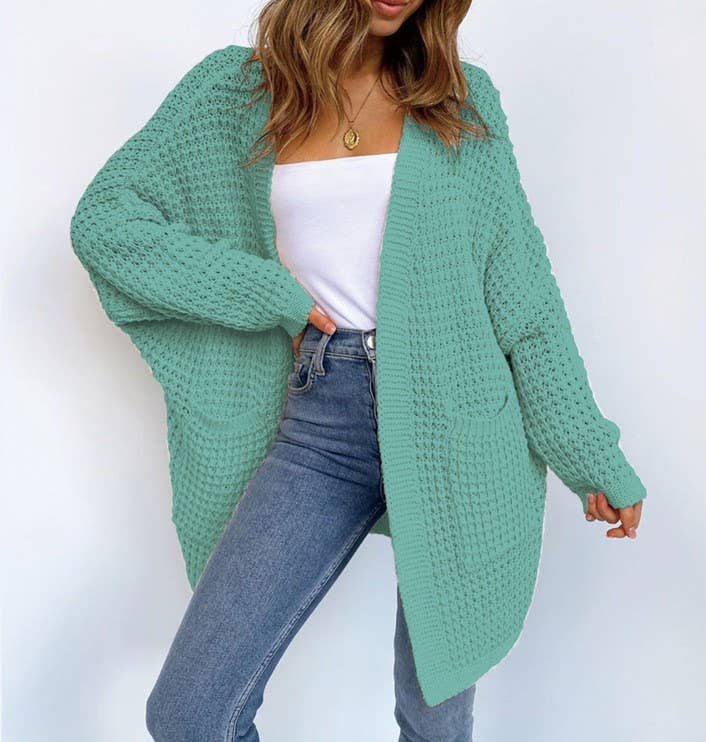 Loose Long Woven Cardigan