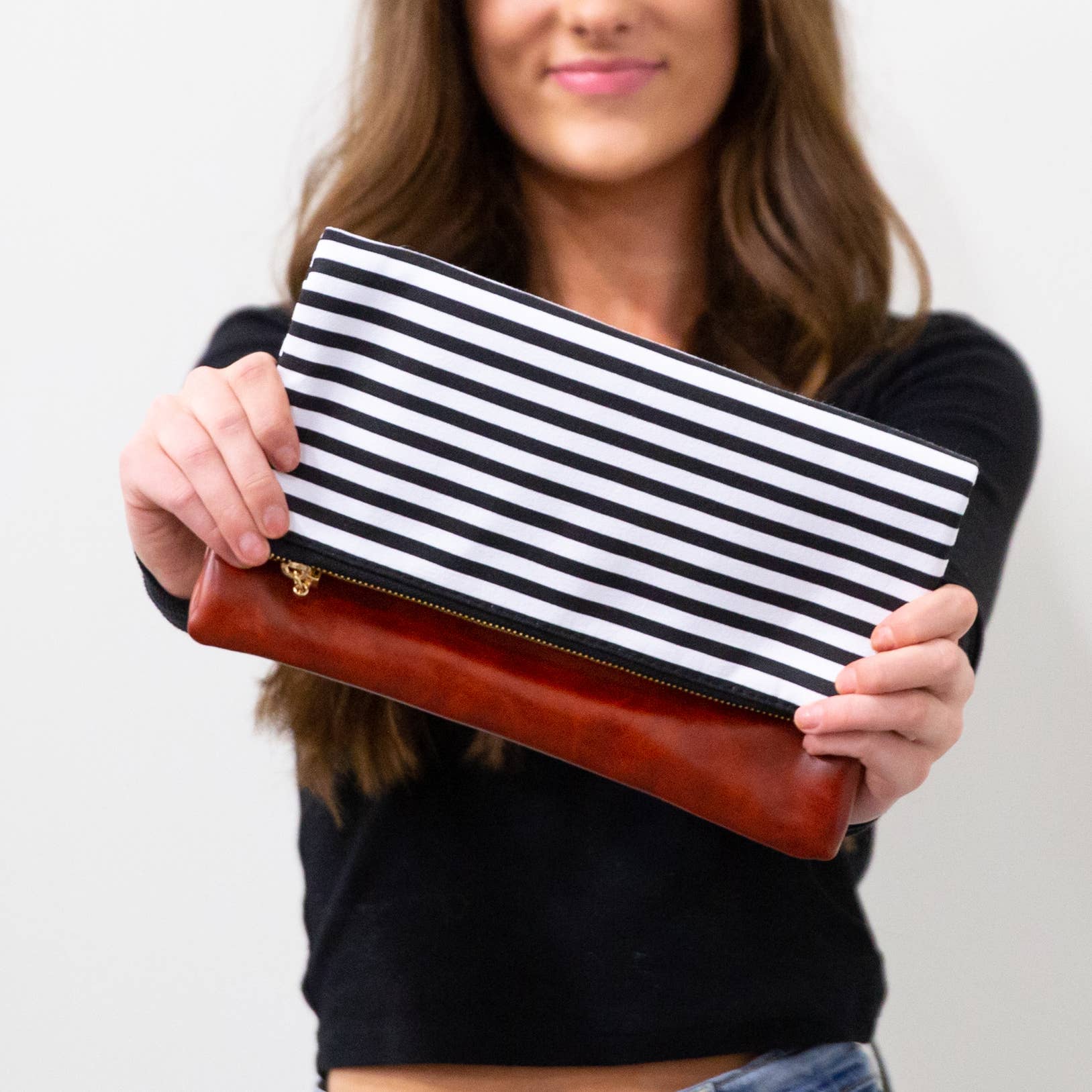 FoldOver Stripe Clutch