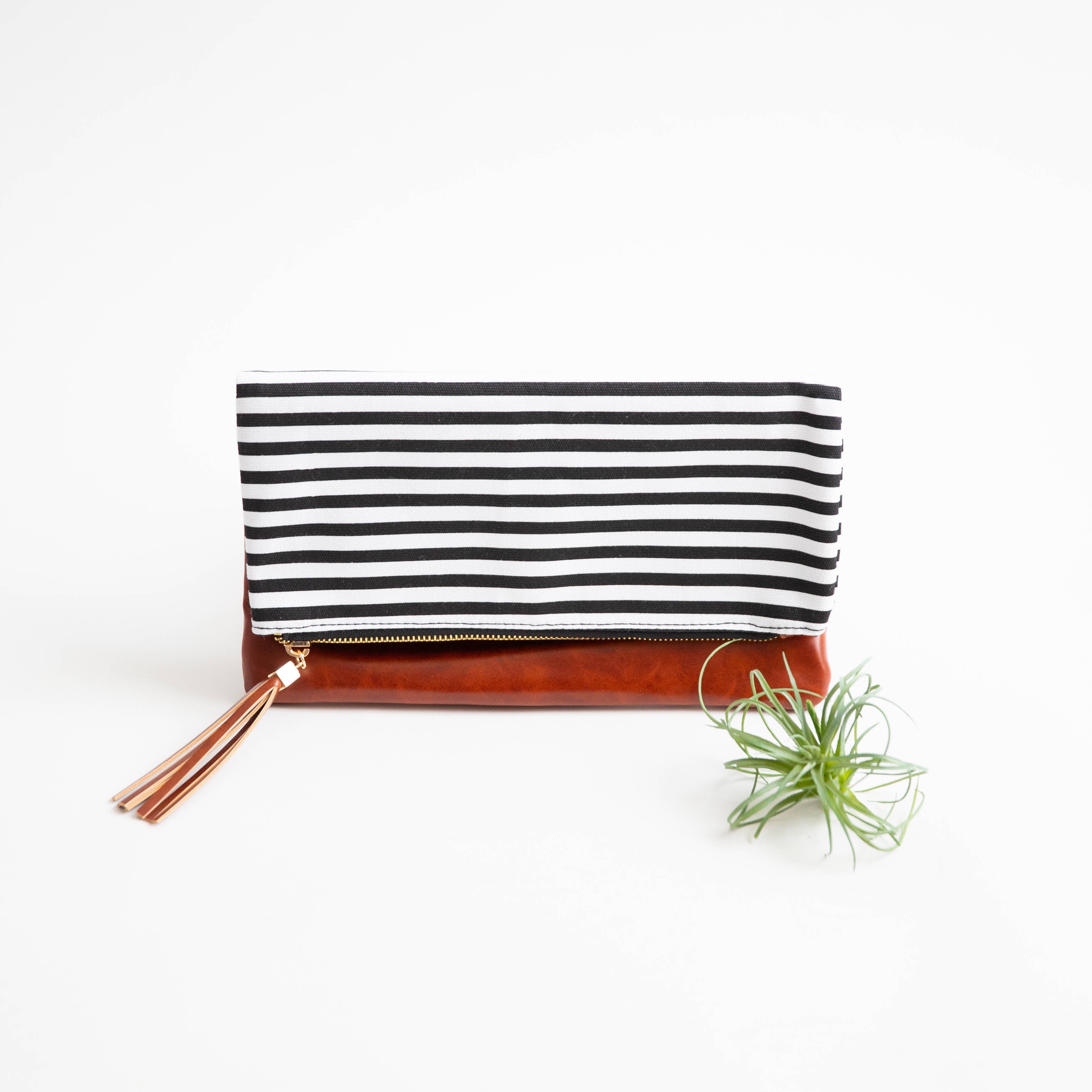 FoldOver Stripe Clutch