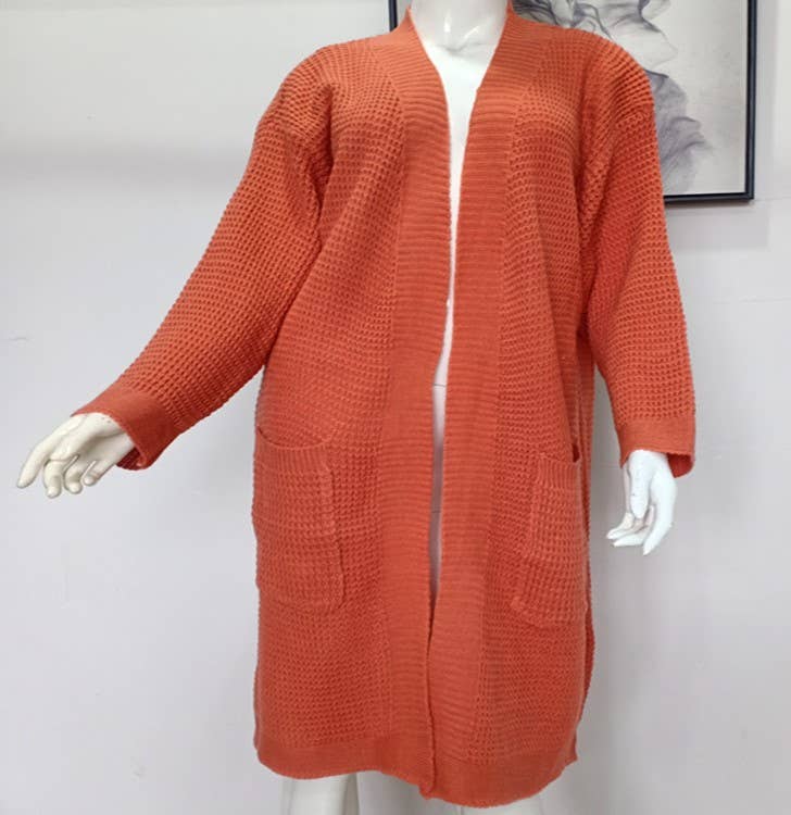 Loose Long Woven Cardigan