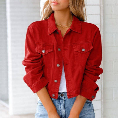 Solid Color Loose Denim Jacket