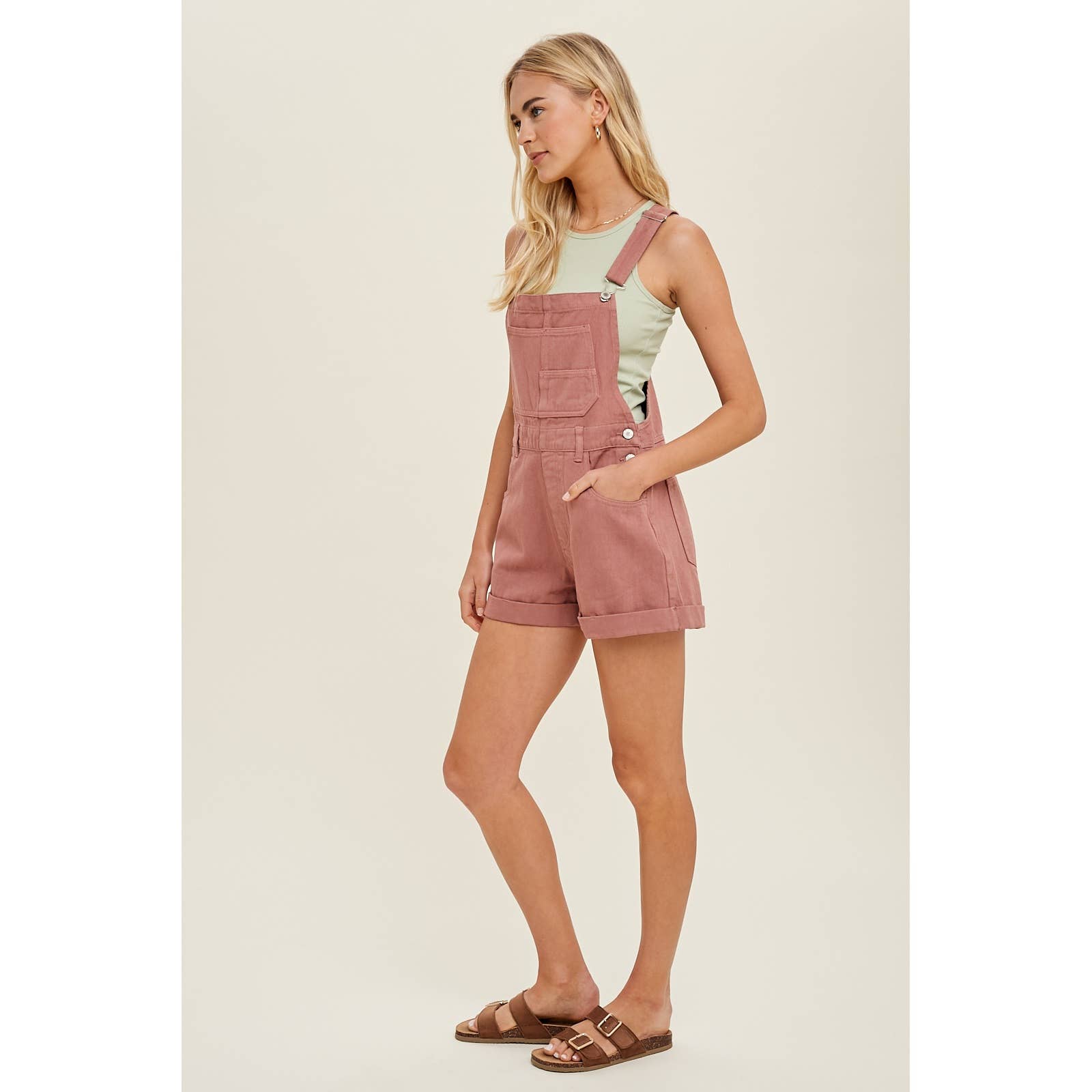 Cuffed Denim Shortall