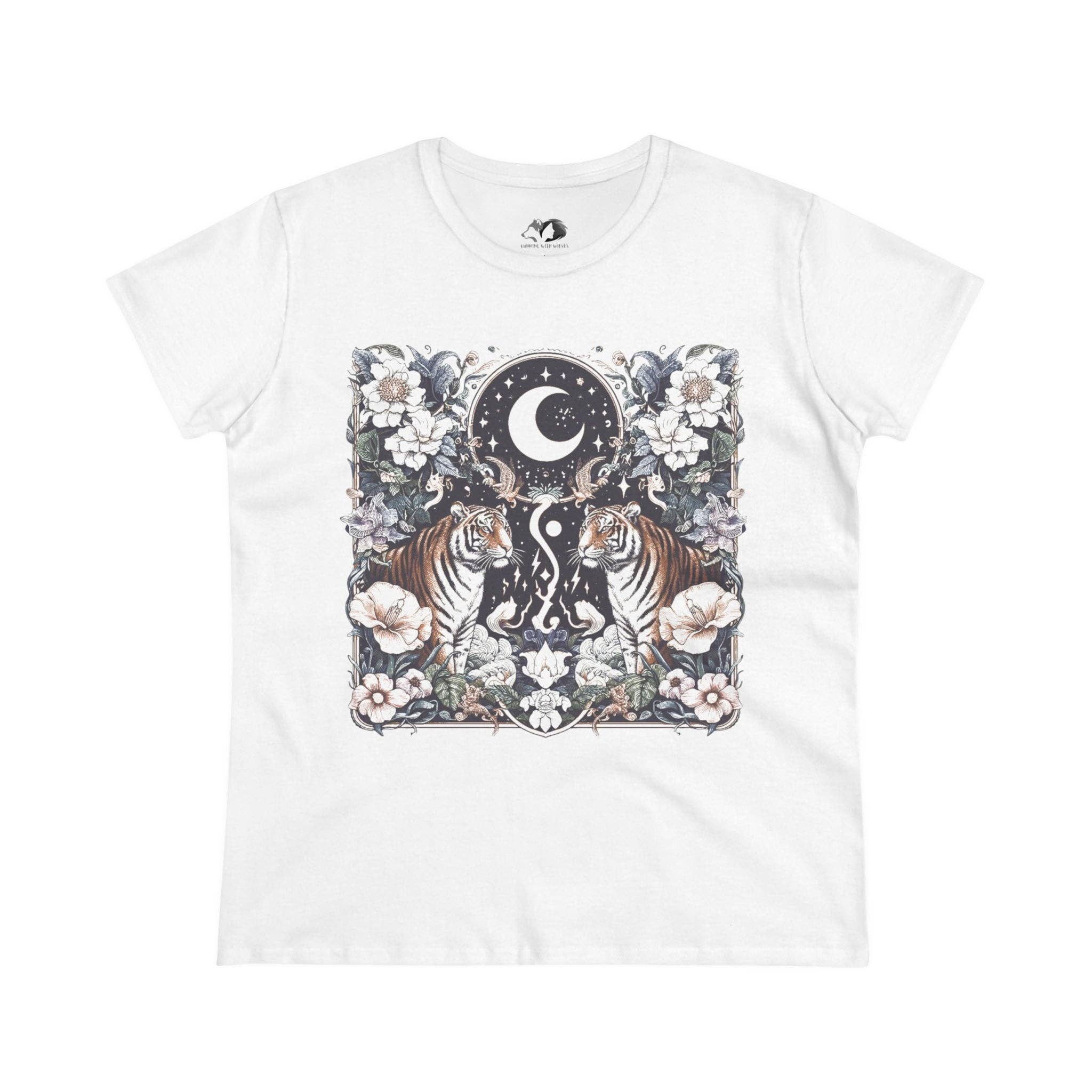 Tigerheart - 100% Cotton 90s Vintage Boho Tiger Tarot Tee