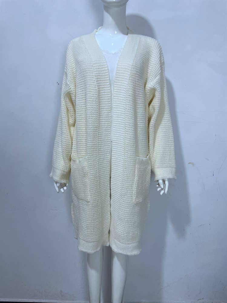 Loose Long Woven Cardigan