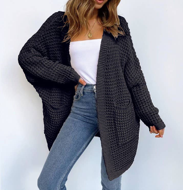 Loose Long Woven Cardigan