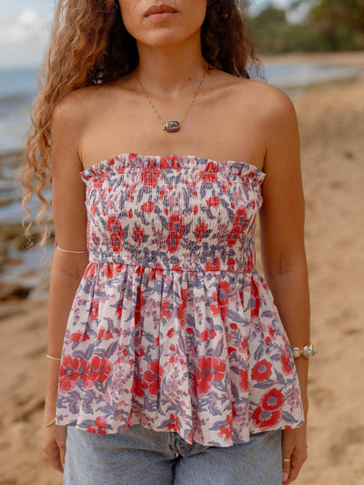 Heidi Strapless Top - Seaside Americana