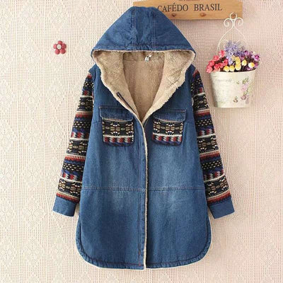 Plush Denim Coat