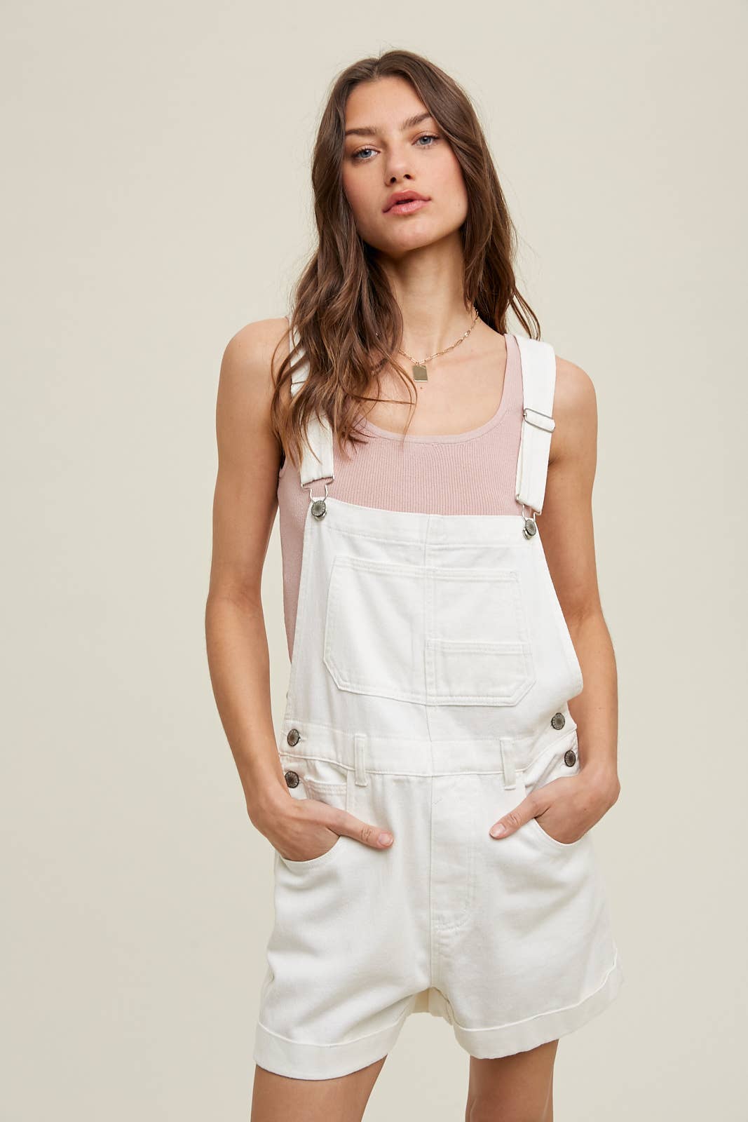 Cuffed Denim Shortall